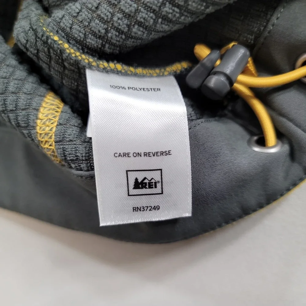 REI Fleece Vest Mens Small Yellow Gold Coop Hike Base Layer Full Zip‎